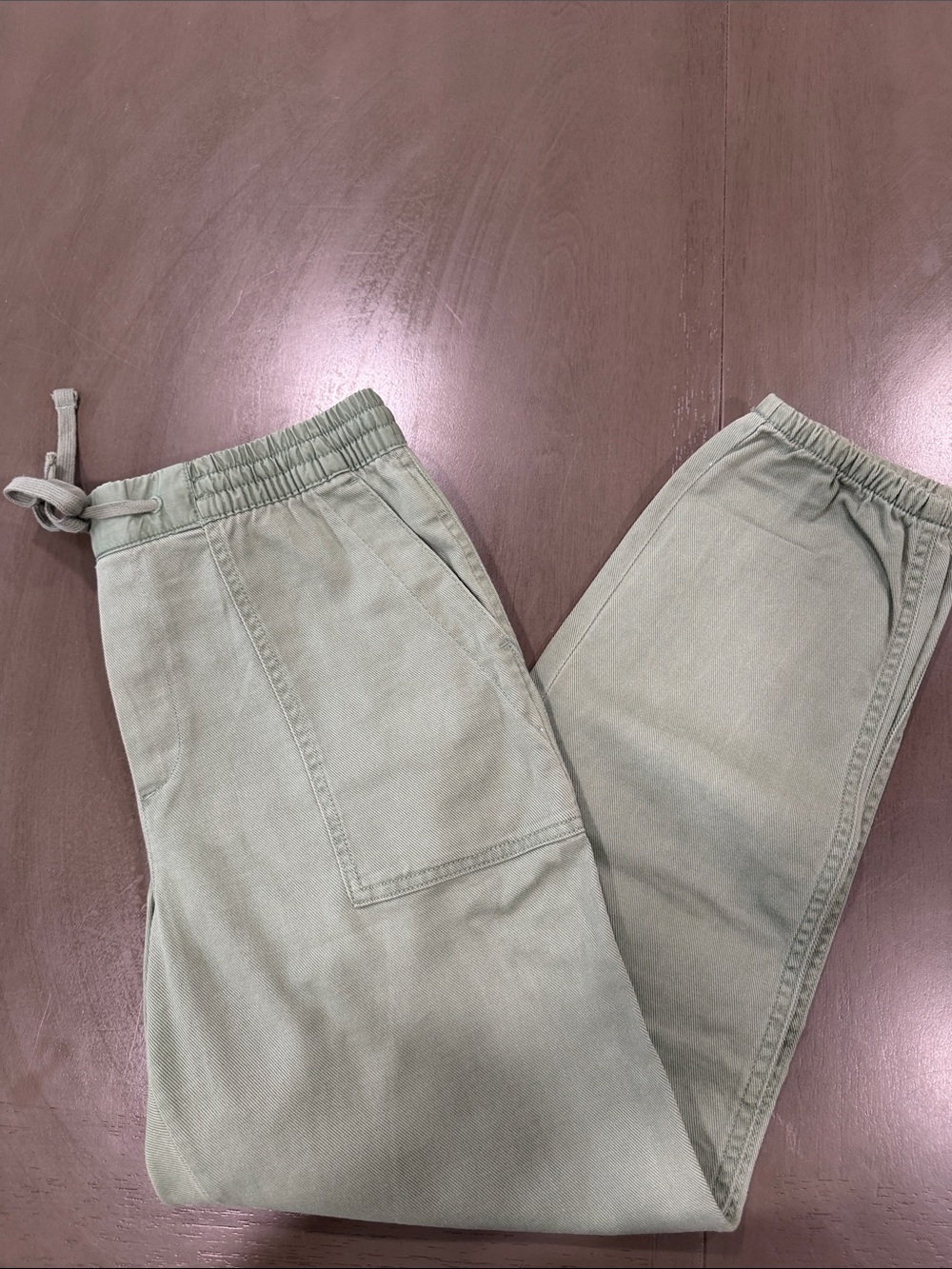 Women’s Elastic Waist Olive Green Casual Pants